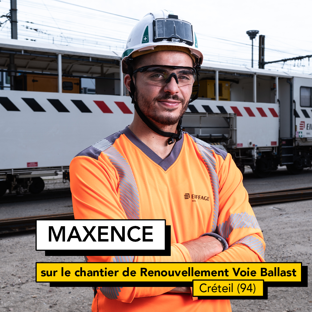 Photo d'un stagiaire en stage chez Eiffage Rail